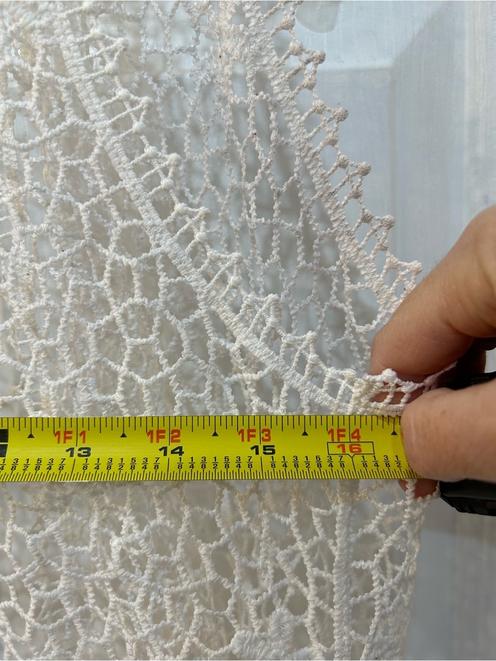 Crochet Lace White Open Knit Kimono Duster Vest Sz M Festival Boho Cottage Fairy - Picture 8 of 9